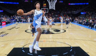 Nov 25, 2024; Atlanta, Georgia, USA; Atlanta Hawks forward Jalen Johnson (1) dunks against the Dallas Mavericks in the first half at State Farm Arena. Mandatory Credit: Brett Davis-Imagn Images