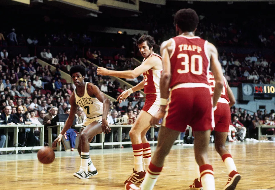 April, 1973; Boston, MA, USA; FILE PHOTO; Boston Celtics guard Art Williams (7) in action against the Atlanta Hawks during the NBA Eastern Conference Semifinals at The Omni. Mandatory Credit: Manny Rubio-USA TODAY Sports