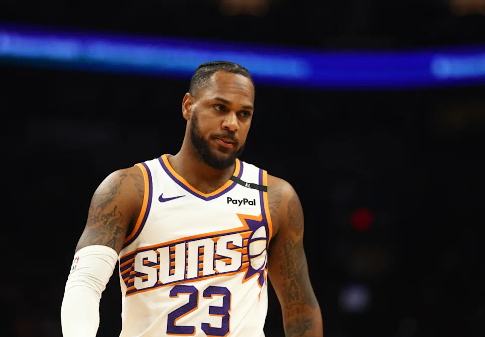 Phoenix Suns guard Monte Morris (23)Mark J&period; Rebilas-Imagn Images