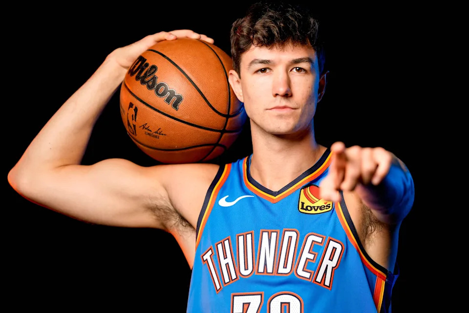 Cormac Ryan is pictured during the Thunder media day at the Paycom Center in Oklahoma City, on Monday, Sept. 30, 2024.