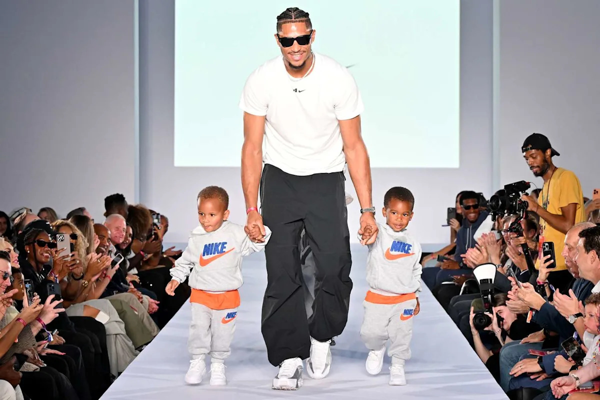 Knicks Star Josh Hart Jumps on NYFW Runway to Help His 2-Year-Old Twins Make Their Modeling Debut