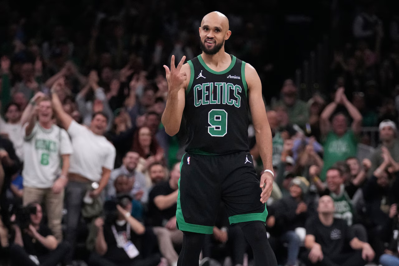 Derrick White of Boston Celtics (Image via Getty) Derrick White of Boston Celtics