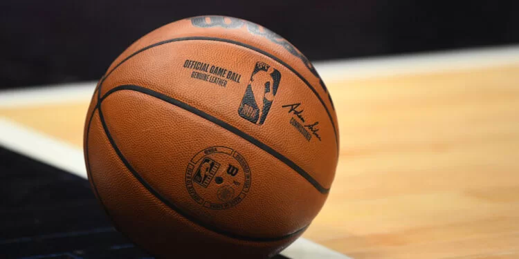 LOS ANGELES, CA - NOVEMBER 07: A view of the NBA official basketball during a NBA game between the Cleveland Cavaliers and the Los Angeles Clippers on November 7, 2022 at Crypto.com Arena in Los Angeles, CA. (Photo by Brian Rothmuller/Icon Sportswire)