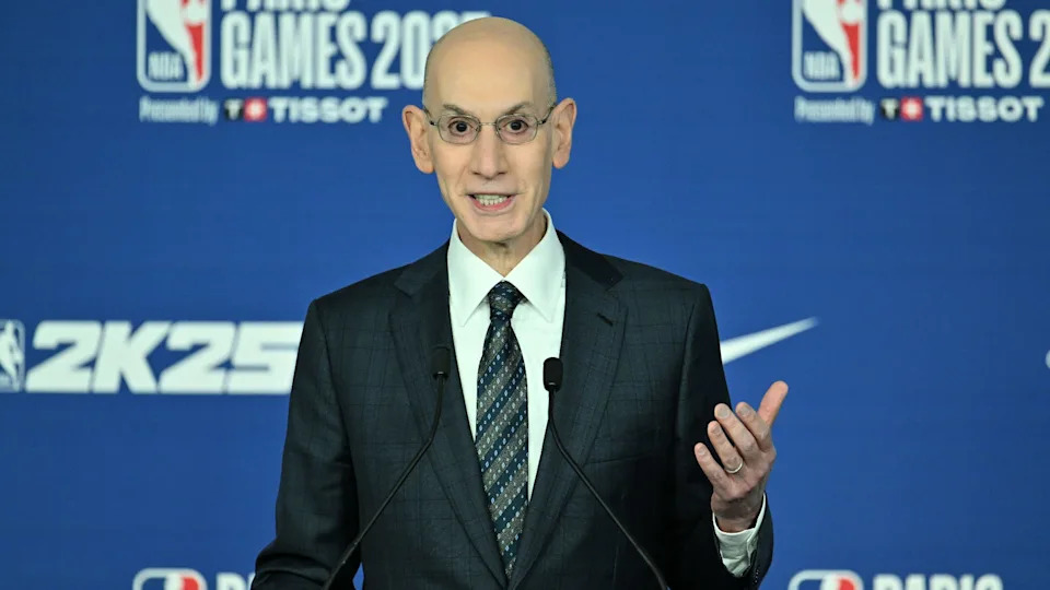 Adam Silver speaks during a press conference.