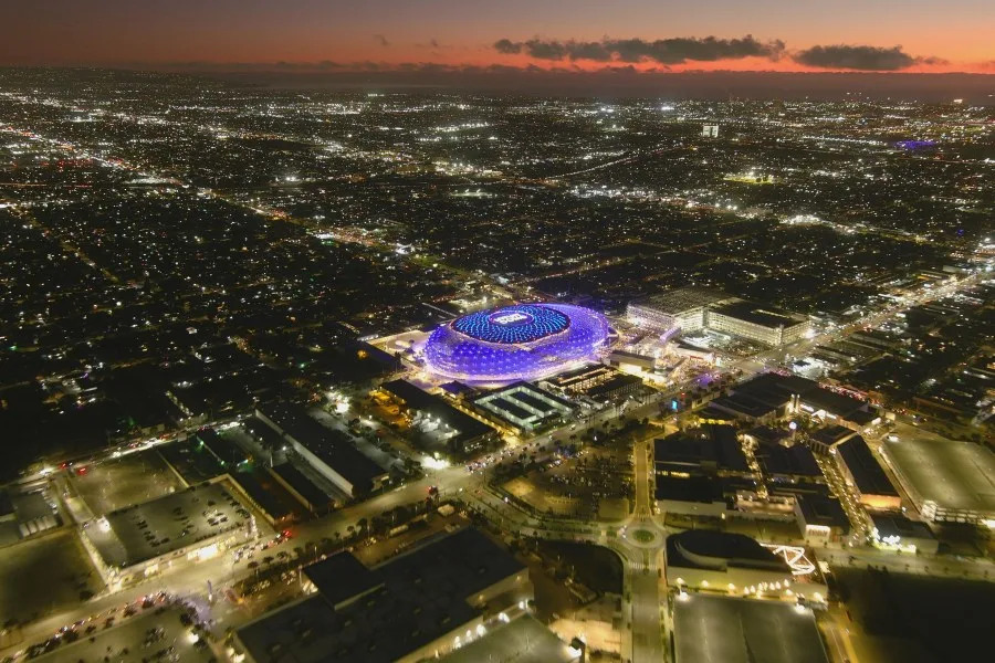 <em>A general overall view of the Intuit Dome on October 31, 2024 in Inglewood, California. (Photo by Kirby Lee/Getty Images)</em>