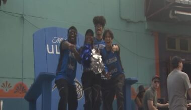 Wall Street was abuzz with energy as dozens of Orlando Magic fans flooded to show support