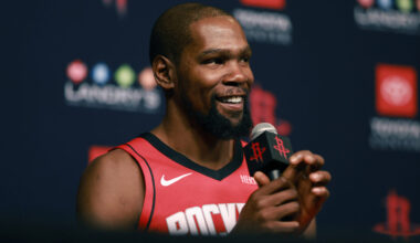 Kevin Durant Houston Rockets media day yes to contract extension post-Phoenix Suns departure...