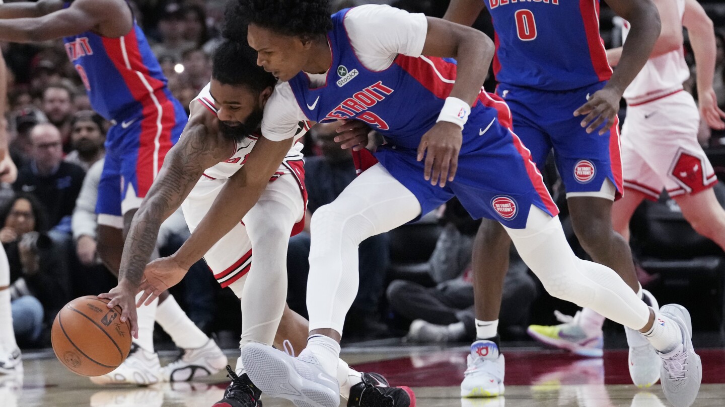 Cunningham scores 29 points and Pistons beat Bulls for second straight night, 128-110
