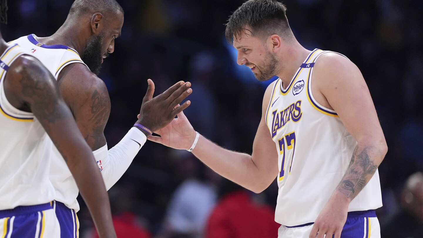Luka scores 29 points and LeBron adds 17 in the Lakers' 2nd straight win over the Clippers, 108-102