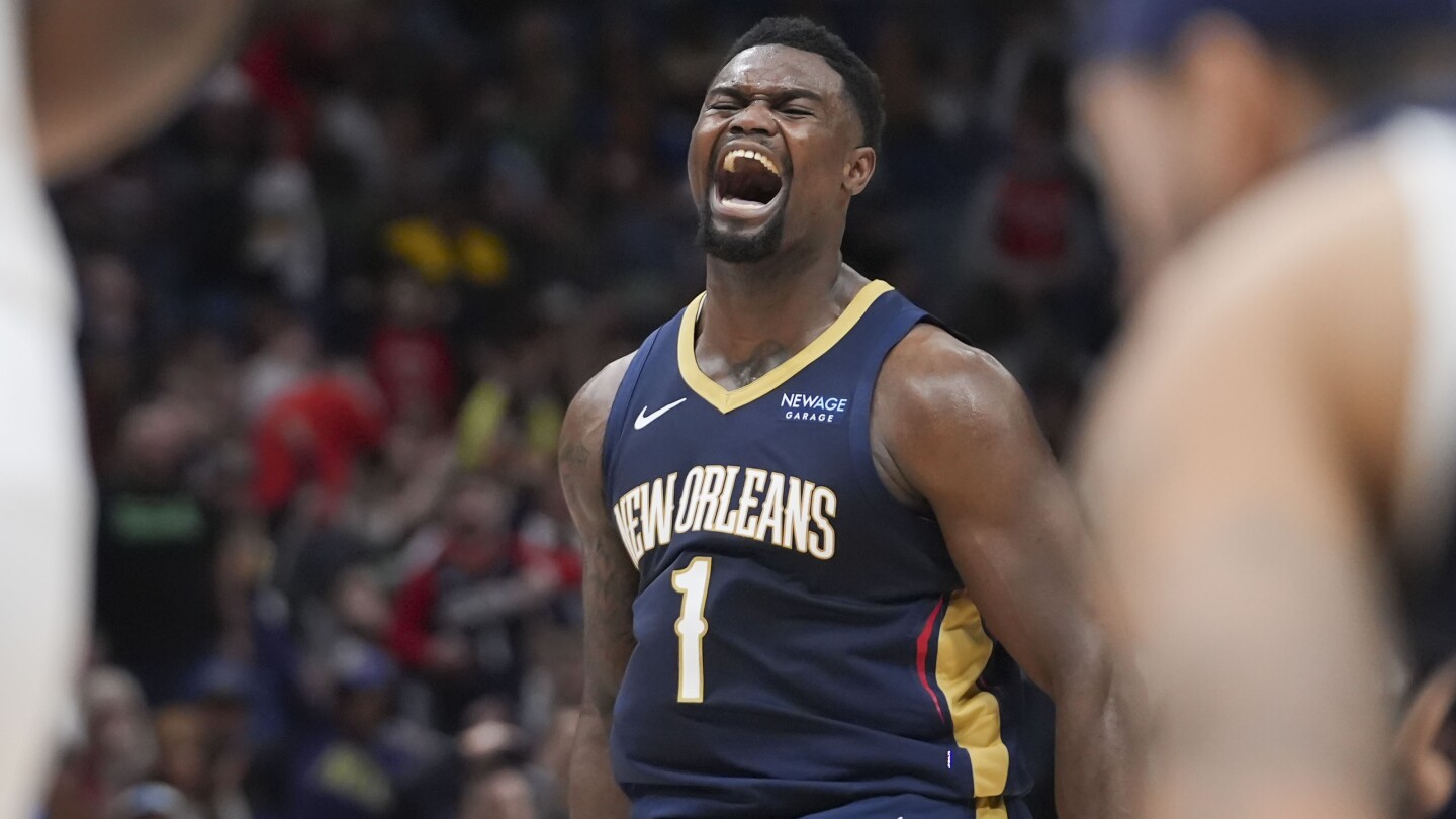 Zion Williamson has 24 points and 14 rebounds to power the Pelicans past the Jazz, 136-123