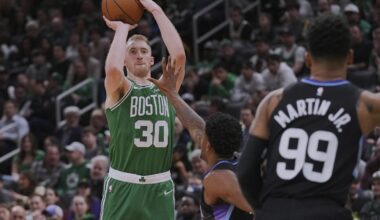 Sam Hauser makes 9 3s and scores career-best 33 points as Celtics beat Jazz 114-108