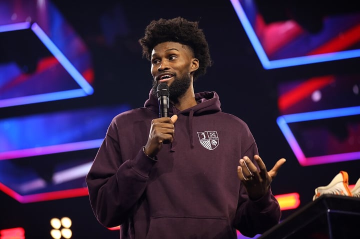 Jonathan Isaac speaking with attendees at the 2023 AmericaFest at the Phoenix Convention Center in Phoenix, Arizona.