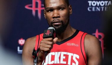 Houston Rockets star Kevin Durant appeared to try 'shooting his shot' at reporter Kay Adams