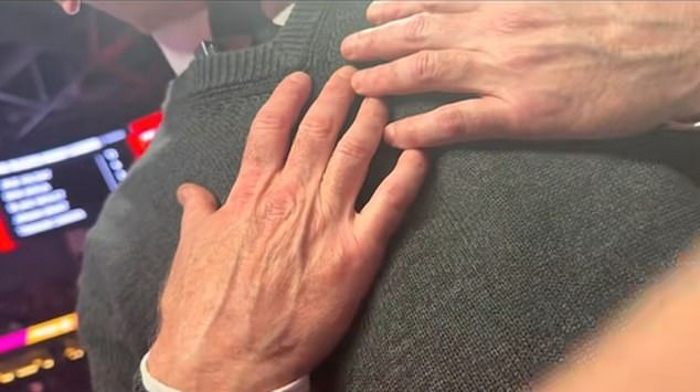 Stevens is seen calling over a security guard and questioning why Hield didn't apologize to him