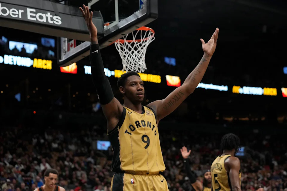 Toronto Raptors forward RJ Barrett© John E. Sokolowski-Imagn Images