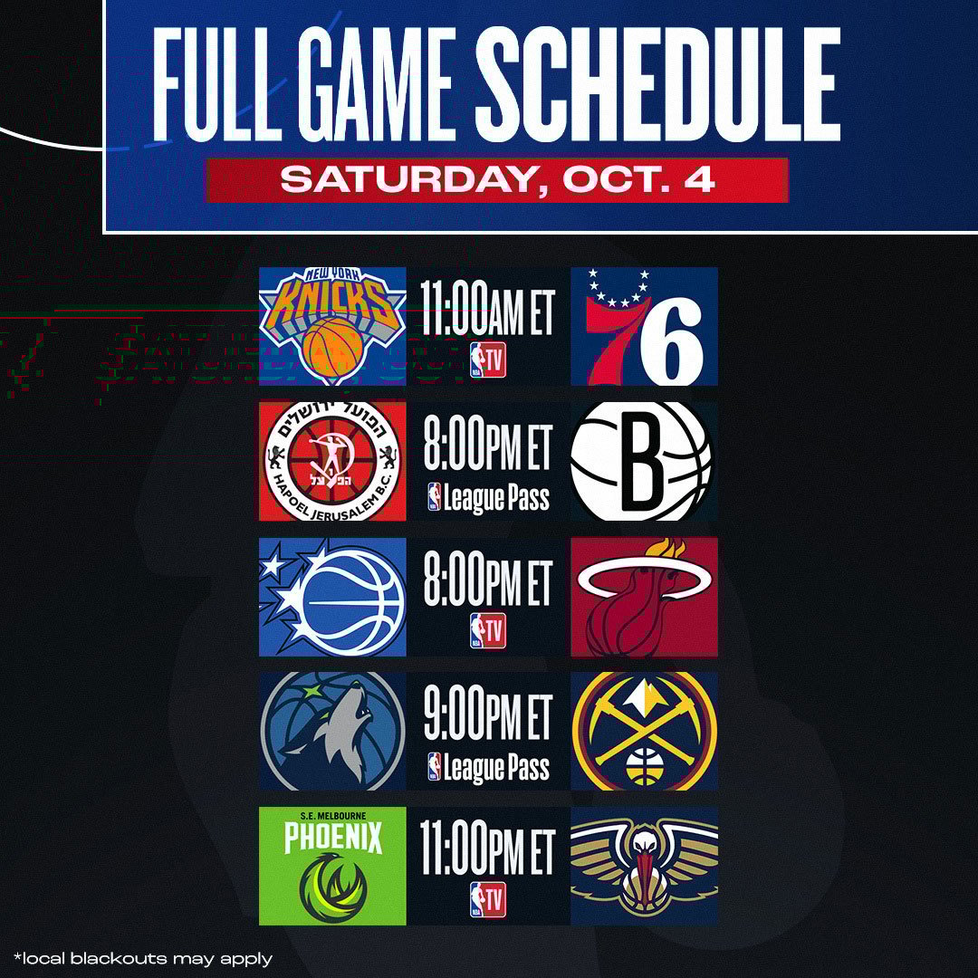 Saturday Schedule Saturday Schedule