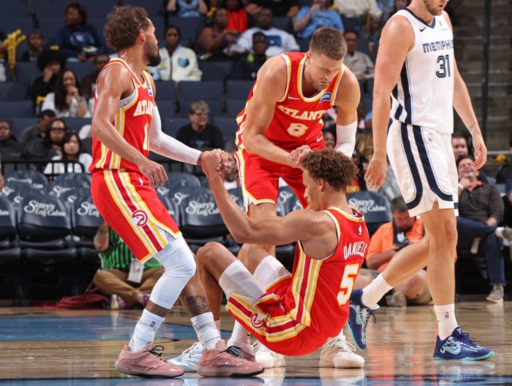 Trae Young, Kristaps Porziņģis, Dyson Daniels Trae Young, Kristaps Porziņģis, Dyson Daniels