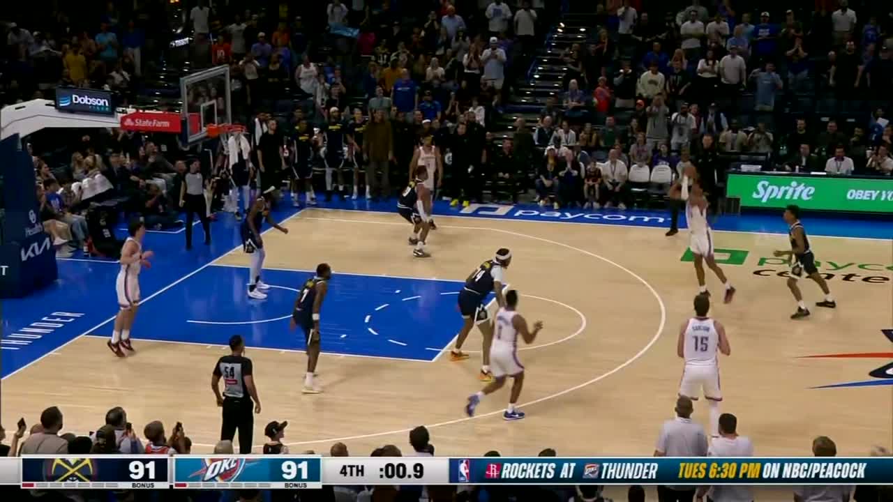 Thunder defeat Nuggets 94-91 on Ousmane Dieng’s buzzer-beater in Oklahoma City