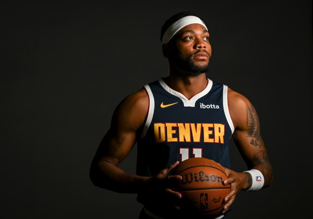 Bruce Brown (11) of the Denver Nuggets poses for a portrait during the team's media day at Ball Arena in Denver on Monday, Sept. 29, 2025. (Photo by AAron Ontiveroz/The Denver Post)