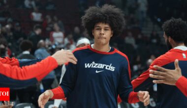 Kyshawn George drops career-high score leading Washington Wizards to their first regular-season win | NBA News