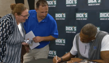 Former Duke basketball star Grant Hill celebrates opening of 'Dick's House of Sport' in Durham