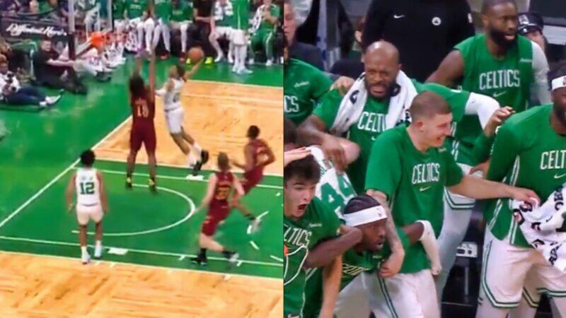 Boston Celtics Bench Couldn’t Believe Their Eyes After Wendell Moore Jr. Pulls Off A Ridiculous Poster Dunk [VIDEO]