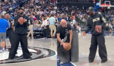 Kyrie Irving Spotted Having Fun Throwing Football With Fans During Mavericks’ Fan Jam Event [VIDEO]