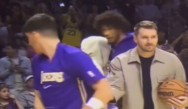 Luka Doncic Spotted Doing The Same Hilarious Courtside Routine In Every Preseason Game [VIDEO]