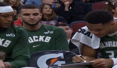 Cameras Caught Giannis Antetokounmpo Taking Over Coaching Duties And Drawing Plays Mid-Game [VIDEO]