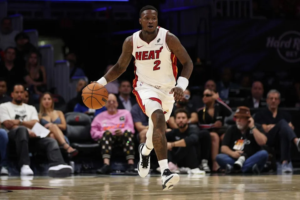 The Heat acquired Terry Rozier in January of 2024 in exchange for Kyle Lowry and a future first-round pick in 2027. Getty Images