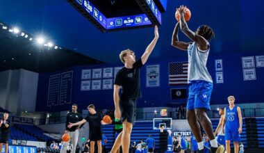 Mark Pope (left) and Anthony Thompson - UK Athletics