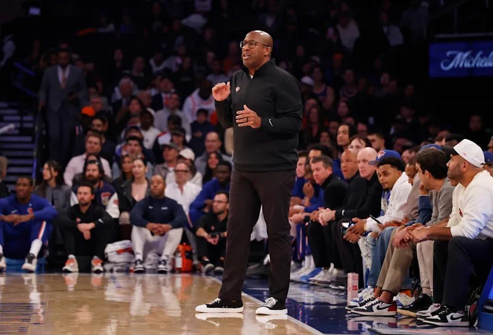 Mike Brown looks on during the Knicks-Timberwolves preseason game on Oct. 9. 2025. Robert Sabo for NY Post