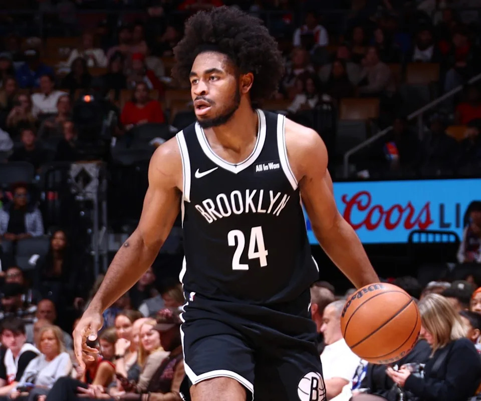 Nets guard Cam Thomas said he is not thinking about his contract situation. NBAE via Getty Images