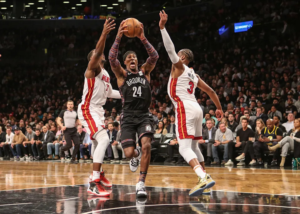 Apr 10, 2019; Brooklyn, NY, USA; Brooklyn Nets forward Rondae Hollis-Jefferson (24) at Barclays Center. Mandatory Credit: Wendell Cruz-USA TODAY Sports