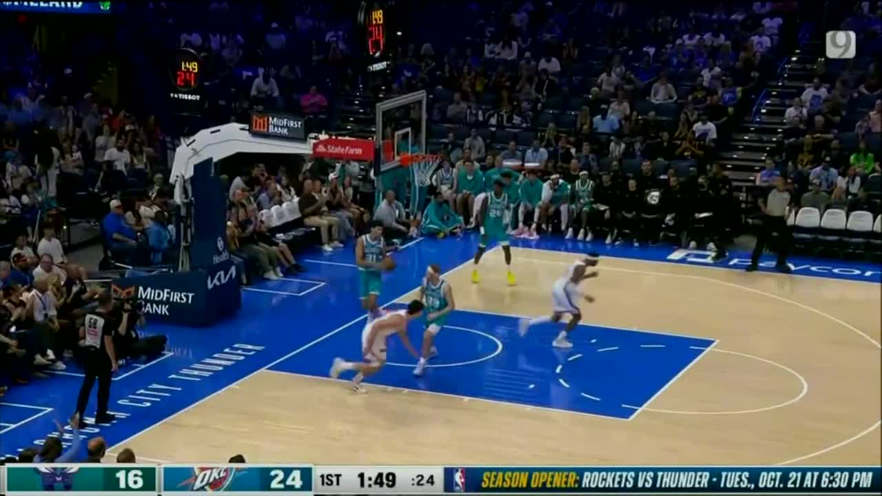 Preseason victory for Thunder at home against Hornets