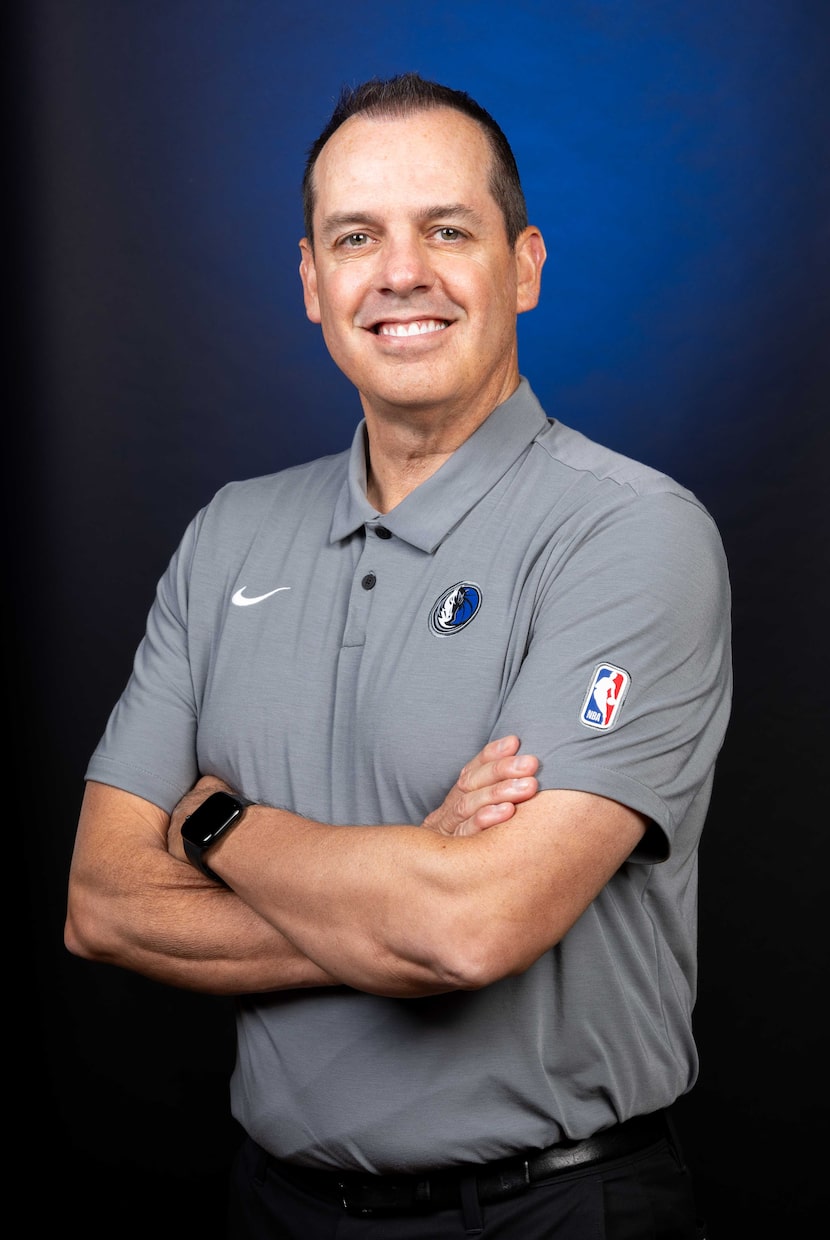 Dallas Mavericks assistant coach Frank Vogel poses for a portrait during the Dallas...