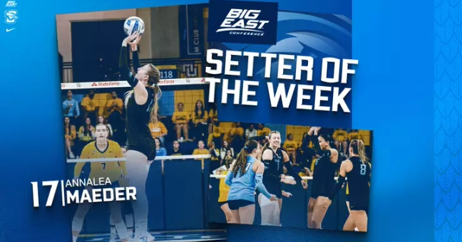 Maeder earns third BIG EAST Setter of the Week honor | Sports