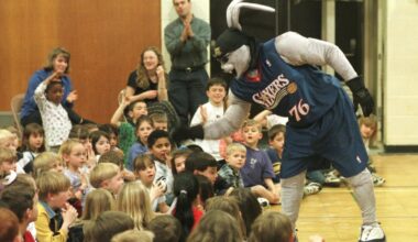 The Sixers' mascot, Hip Hop, was retired in 2011. Now, for the 25th anniversary of the 2001 team, they're bringing him back. - The Daily Gazette