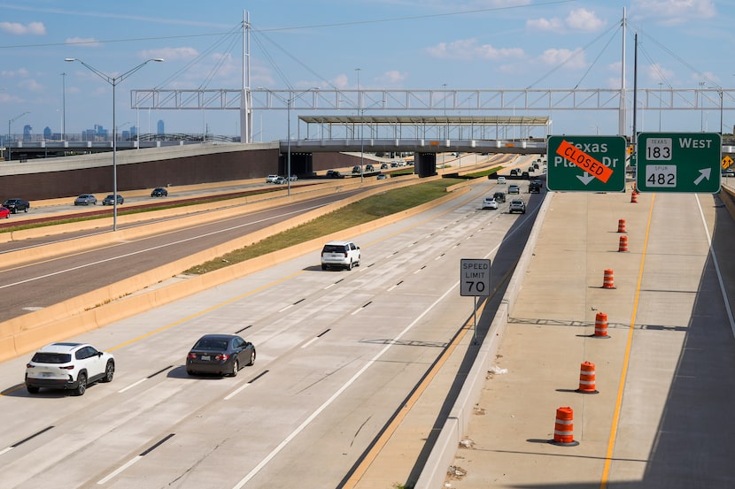 The Irving Signature Bridge crossing SH114 is seen near the former Texas Stadium site on...