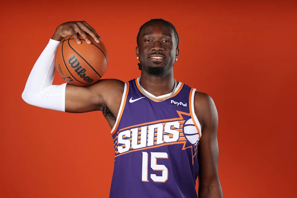 Mark Williams #15 of the Phoenix Suns poses for a portrait during Suns Media Day at PHX Arena on Sept. 24, 2025, in Phoenix.
