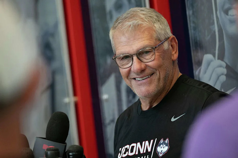 UConn women's basketball head coach Geno Auriemma speaks to members of the media after the first team practice at Werth Champions Center on the University of Connecticut campus in Storrs, Conn., Monday, September 29, 2025. (Dave Zajac/Hearst Connecticut Media)