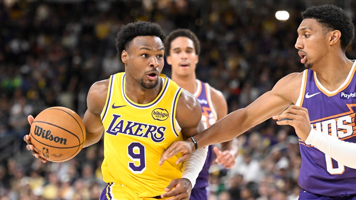 Bronny James points tonight, Lakers-Suns preseason stats