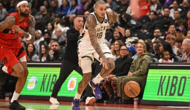 Bucks forward Kyle Kuzma leaves game against Raptors with injury