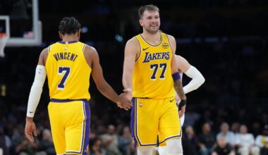 Luka Dončić scores 49 points to lead Lakers to first win of season