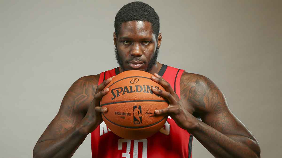 Houston Rockets forward Anthony Bennett (30) poses for a picture during media day at Post Oak Hotel.