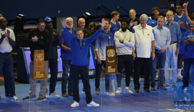 Mar 20, 2025; Milwaukee, WI, USA; Kentucky Wildcats head coach Mark Pope looks on during NCAA Tournament First Round Practice at Fiserv Forum. Mandatory Credit: Jeff Hanisch-Imagn Images