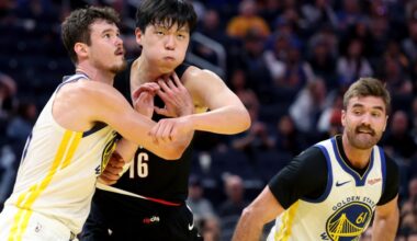 Blazers’ Hansen Yang plays vs. Warriors, Steph Curry
