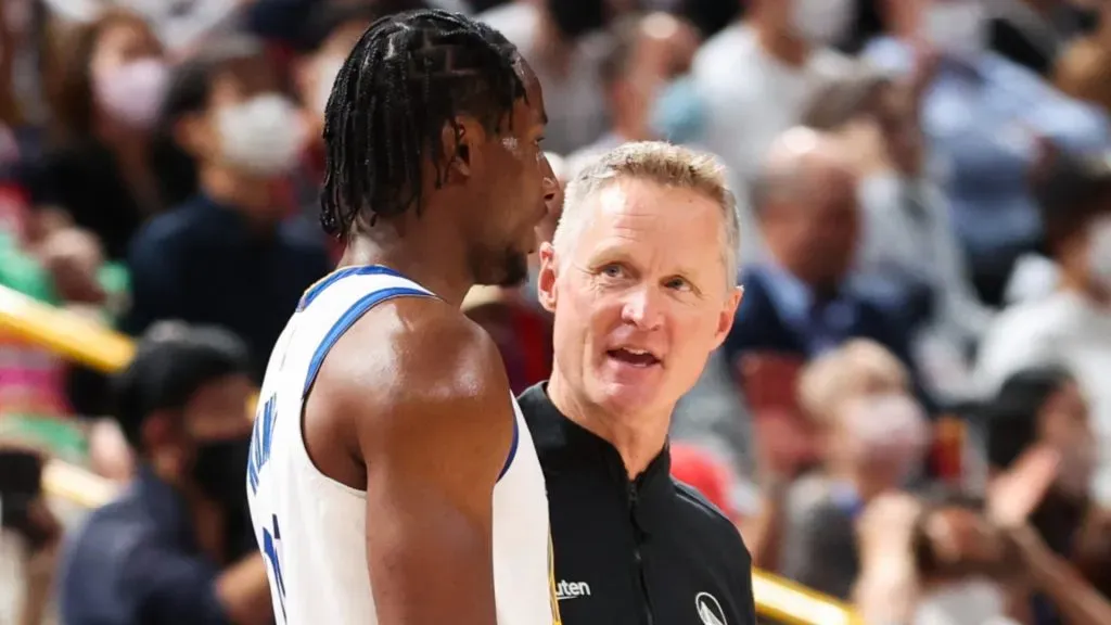 Jonathan Kuminga and Steve Kerr talking