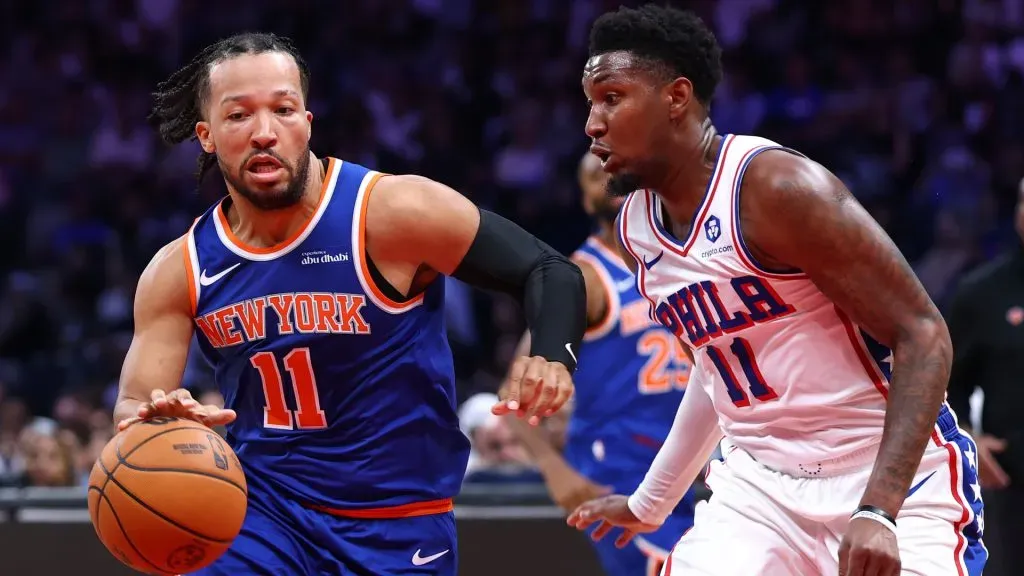 Jalen Brunson during Knicks’ preseason game against 76ers. (Francois Nel/Getty Images)