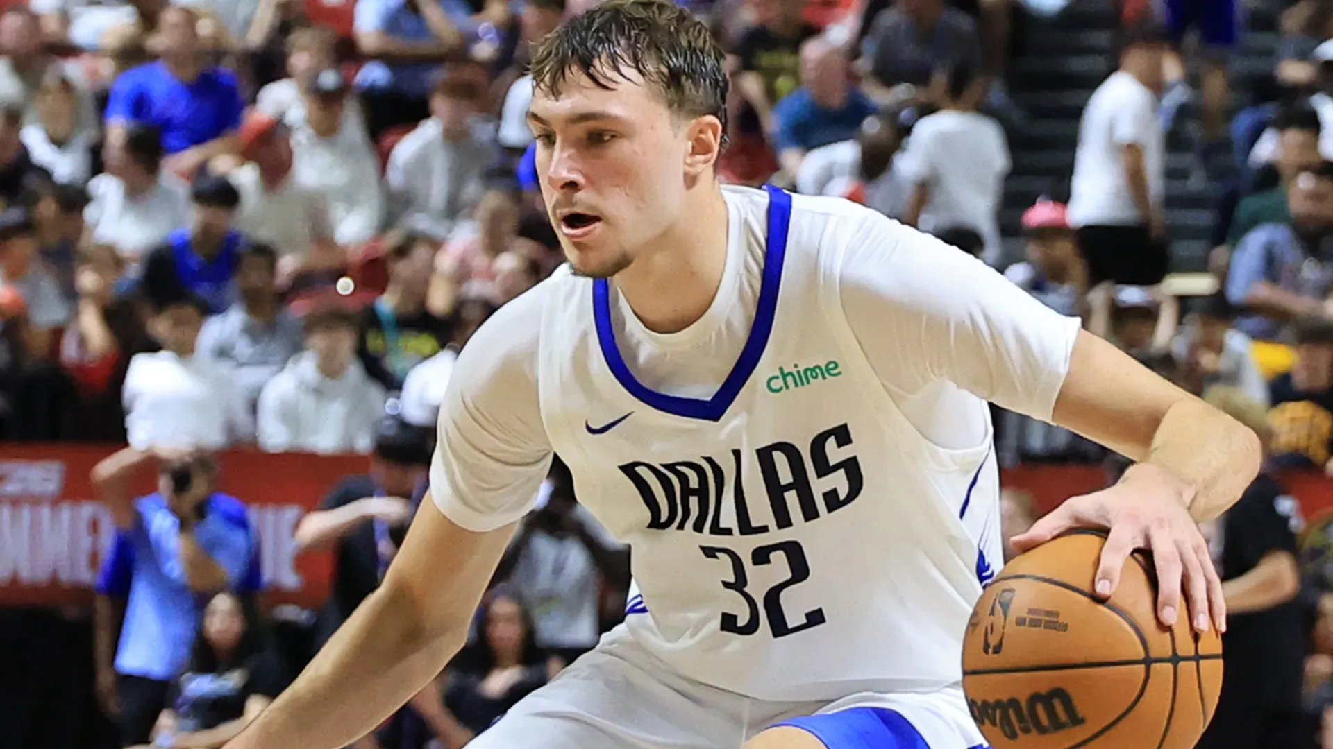 Cooper Flagg playing for the Dallas Mavericks in the Summer League